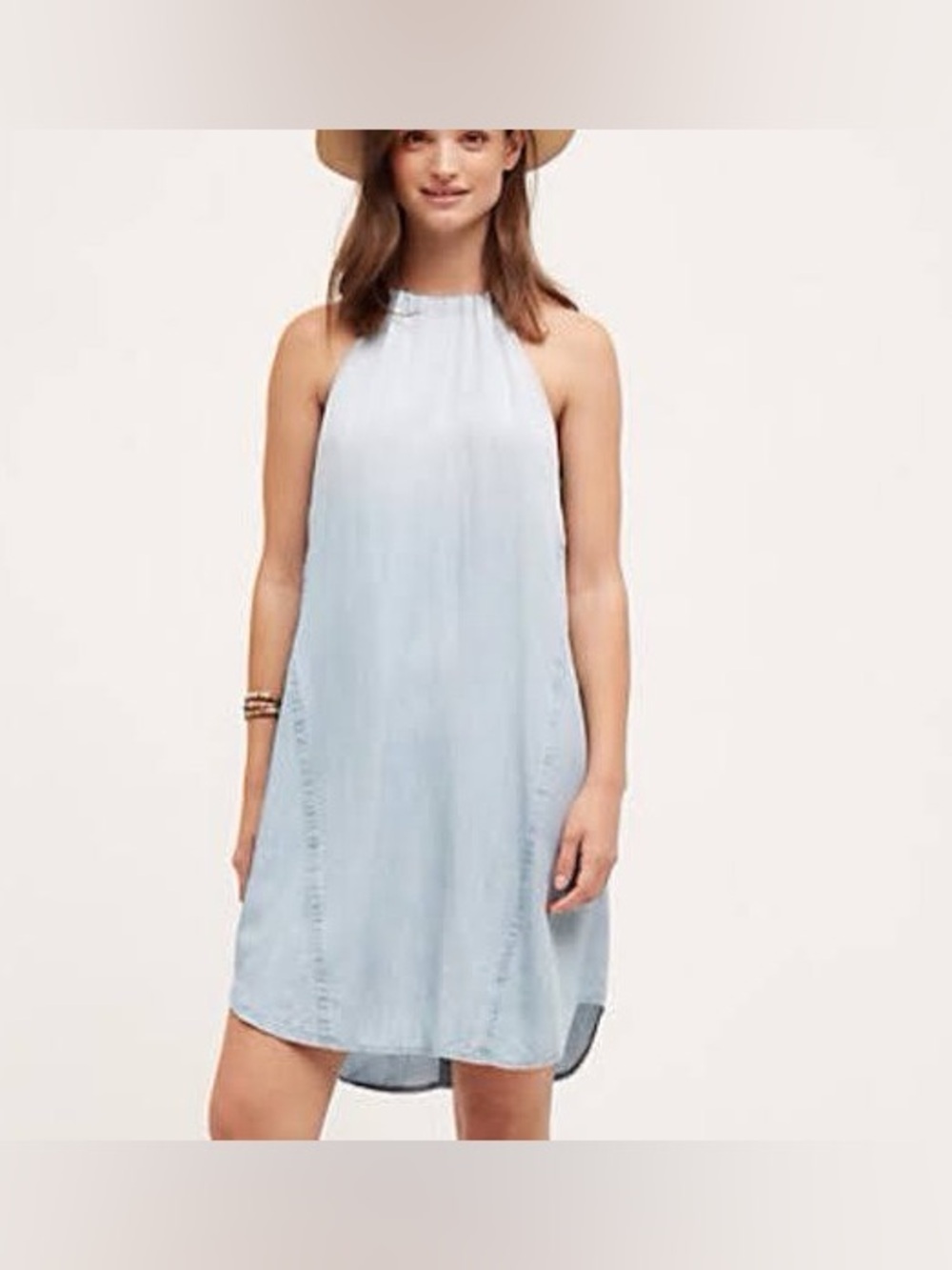 Anthropologie Light Blue Halter Sundress